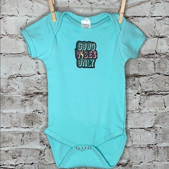 Good Vibes Only baby blue onesie New - Picture 2 of 2